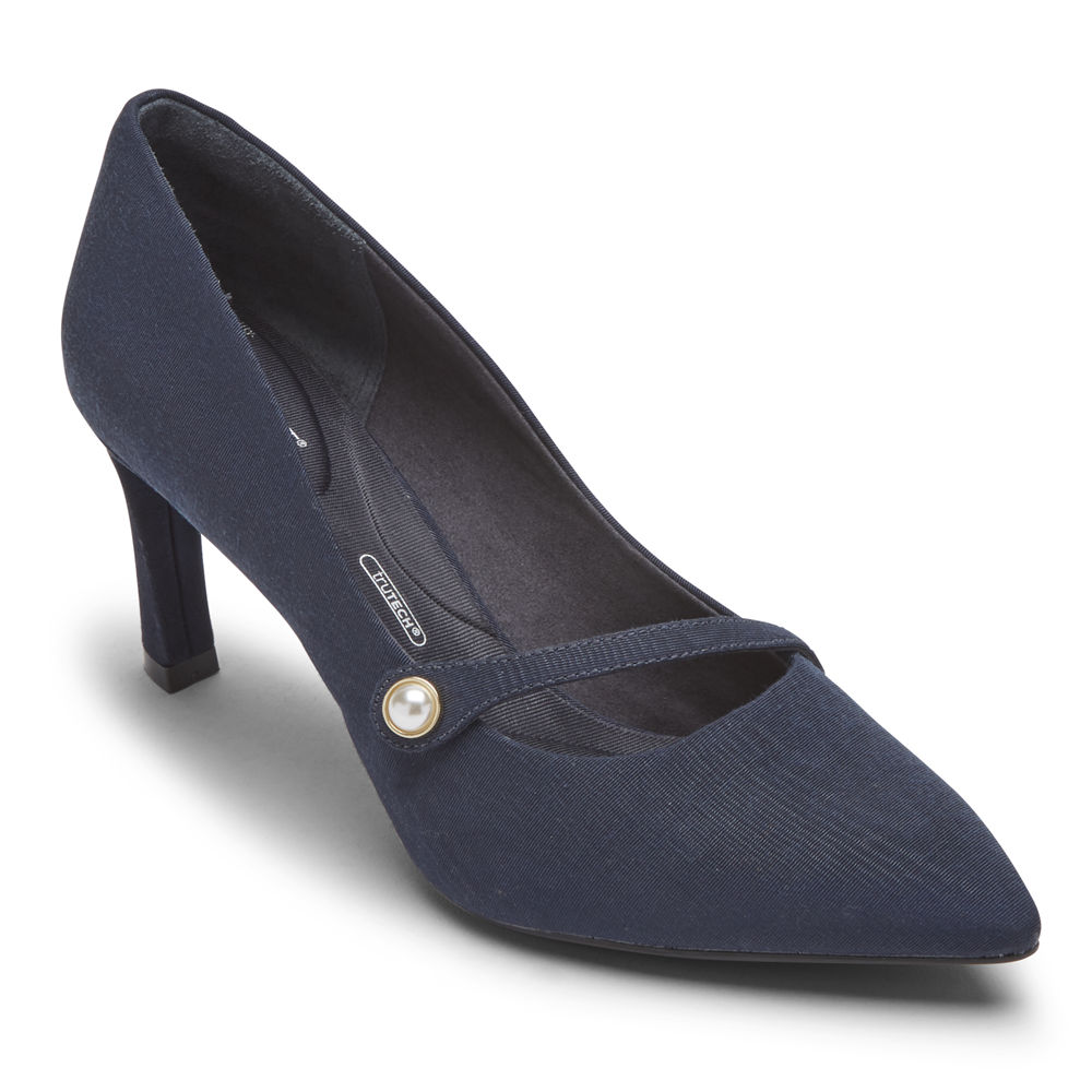 Sapatos De Salto Rockport Mulher Azul Marinho - Total Motion Sheehan Mary Jane - 51638AQFX